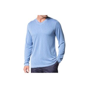 Maevn Knit - Men's Long Sleeve Modal Tee - Blue